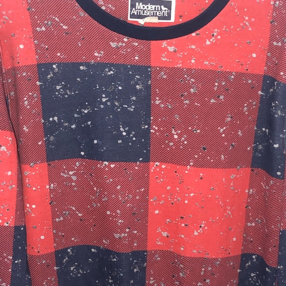 Modern Amusement women Sz M red/blue Pull Over Sweater zipped pock… - Picture 3 of 6